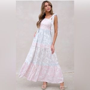 AURA For A Change White Floral Maxi Dress XS